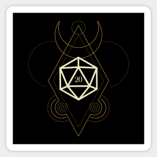 Esoteric Polyhedral D20 Dice Tarot Five Sticker